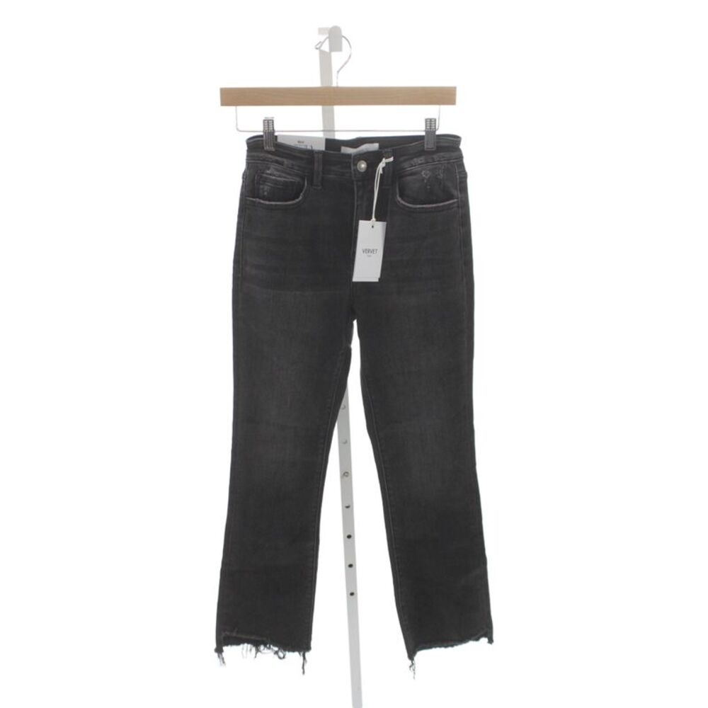Vervet Womens Black Flared High Rise Jeans Inseam 25 Size 26